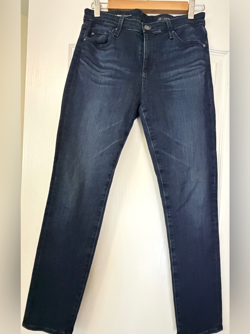 AG Prima Ankle Cigarette Leg Jeans 28R Dark Wash Mid Rise Stretch Denim